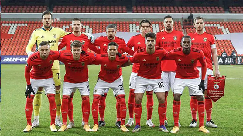 Jugadores del SL Benfica o Sport Lisboa e Benfica