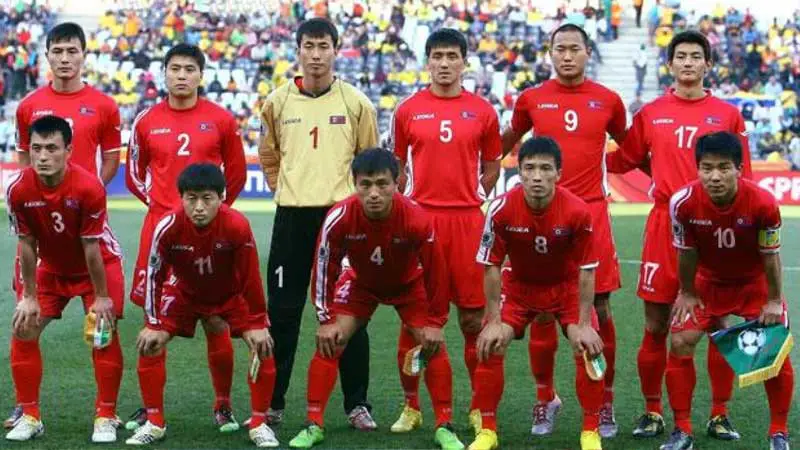 Jugadores de la Selección de Fútbol de Coreo del Norte