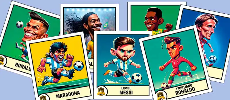 Cromos del Libro los 30 mejores Jugadores de Fútbol de la Historia